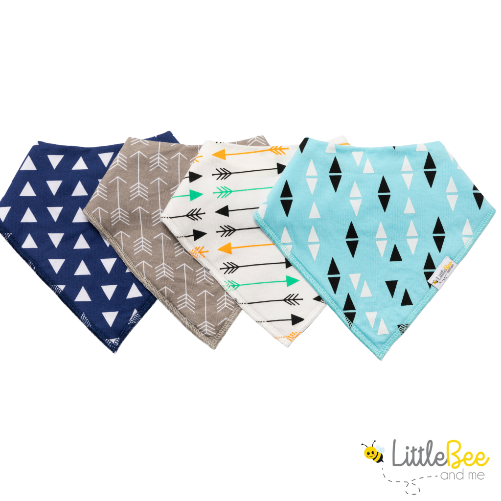 Zig & Zag Bandana Bibs - Set of Four - Little Bee & Me