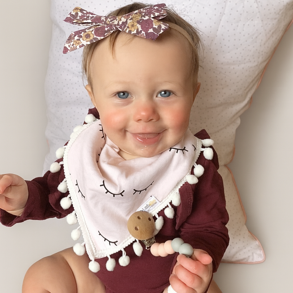 Sleepy Bee - Pom Pom Bandana Bib - Little Bee & Me