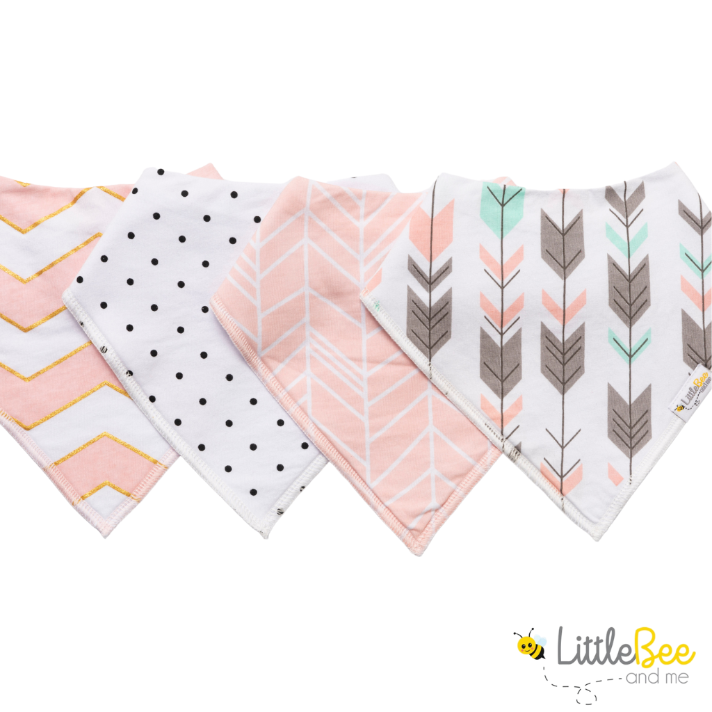 Pink Blush Bandana Bibs - Set of Four - Little Bee & Me