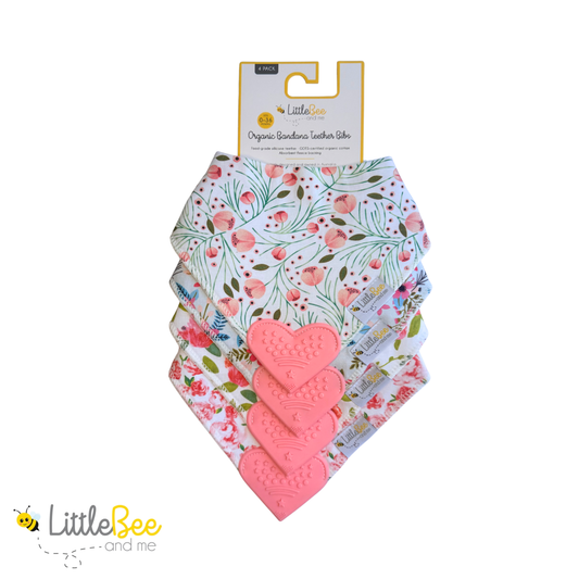 Bloom & Bee – Organic Bandana Teether Bibs (Set of 4)
