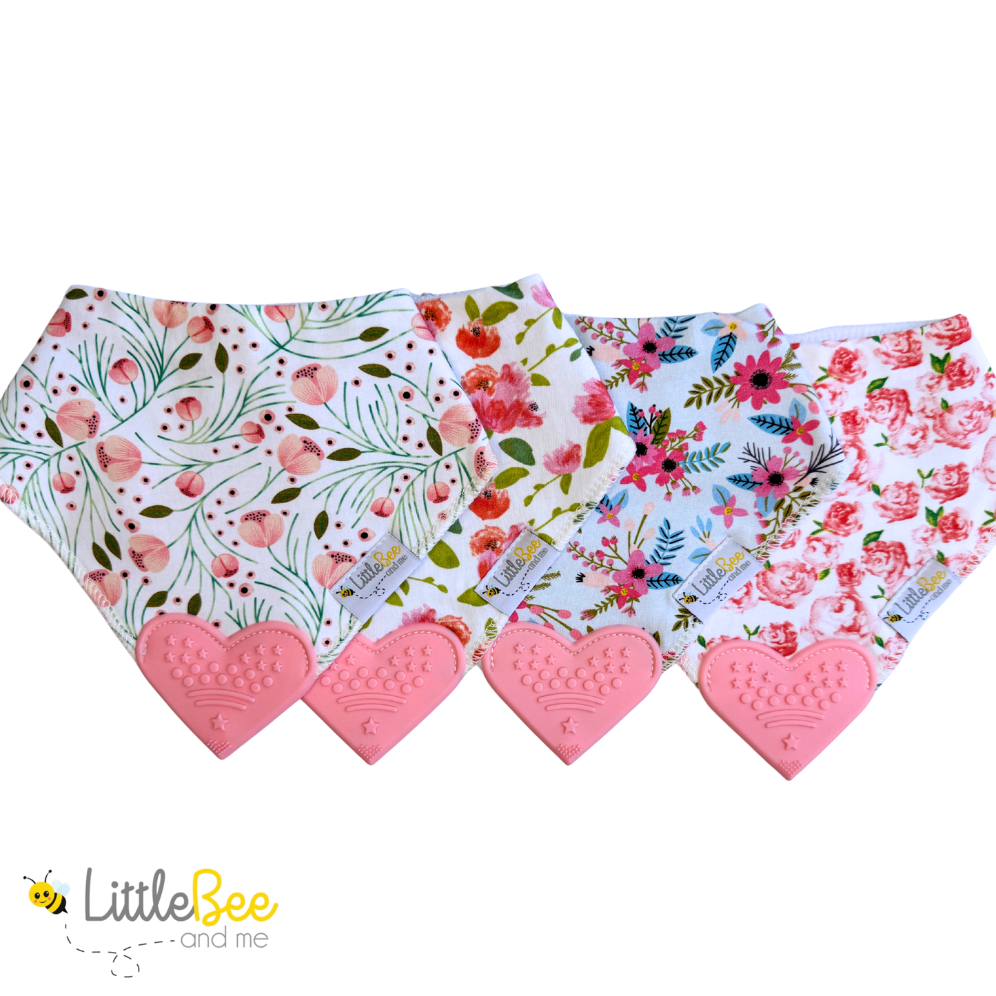Bloom & Bee – Organic Bandana Teether Bibs (Set of 4)