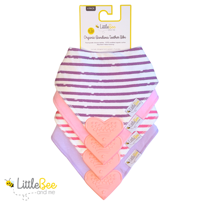 Petal & Plum – Organic Bandana Teether Bibs (Set of 4)