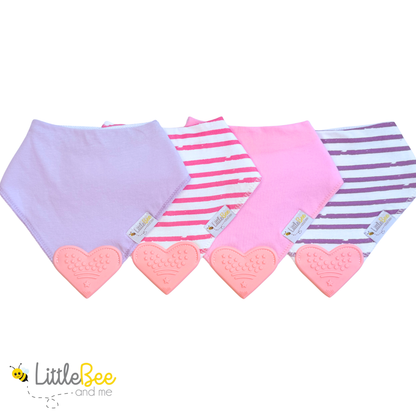 Petal & Plum – Organic Bandana Teether Bibs (Set of 4)