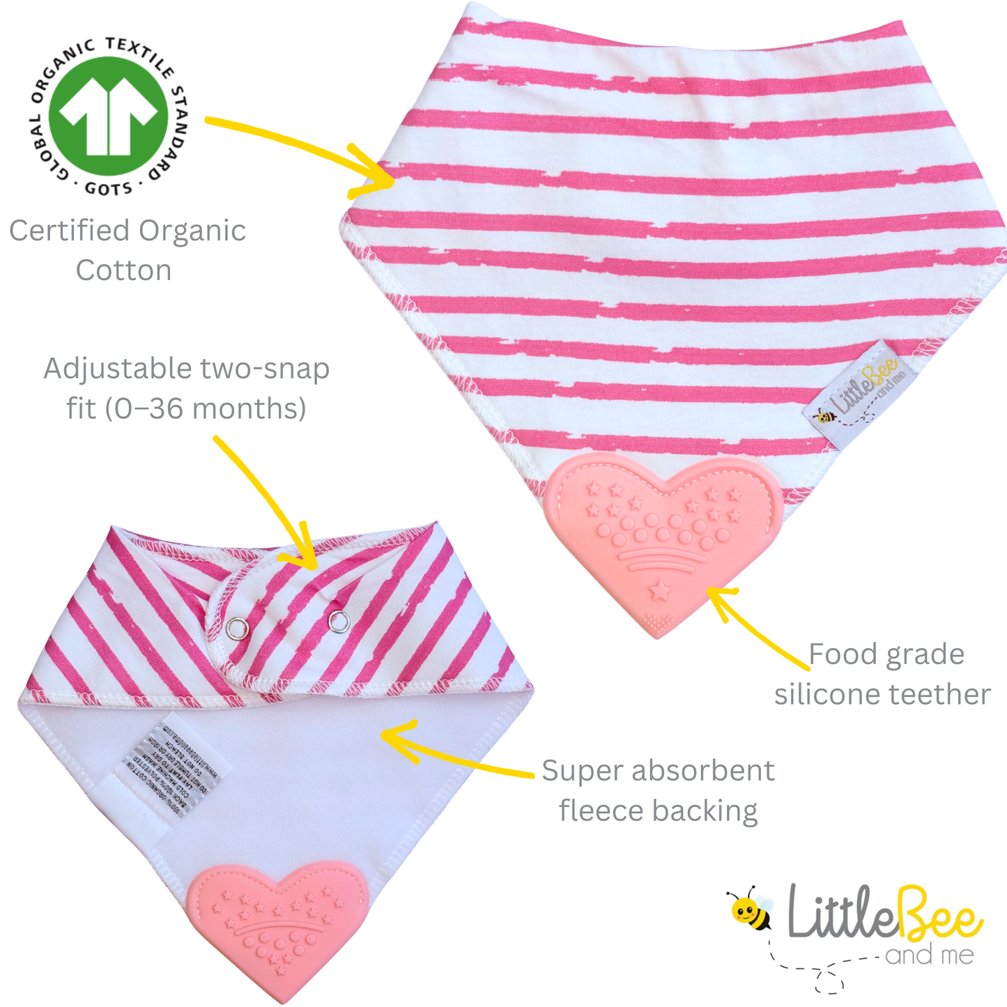 Petal & Plum – Organic Bandana Teether Bibs (Set of 4)