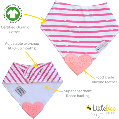 Petal & Plum – Organic Bandana Teether Bibs (Set of 4)