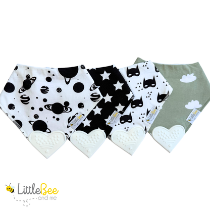 Heroes & Galaxies – Organic Bandana Teether Bibs (Set of 4)