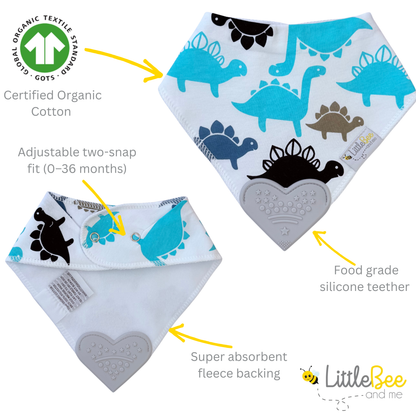 Roar & Explore – Organic Bandana Teether Bibs (Set of 4)