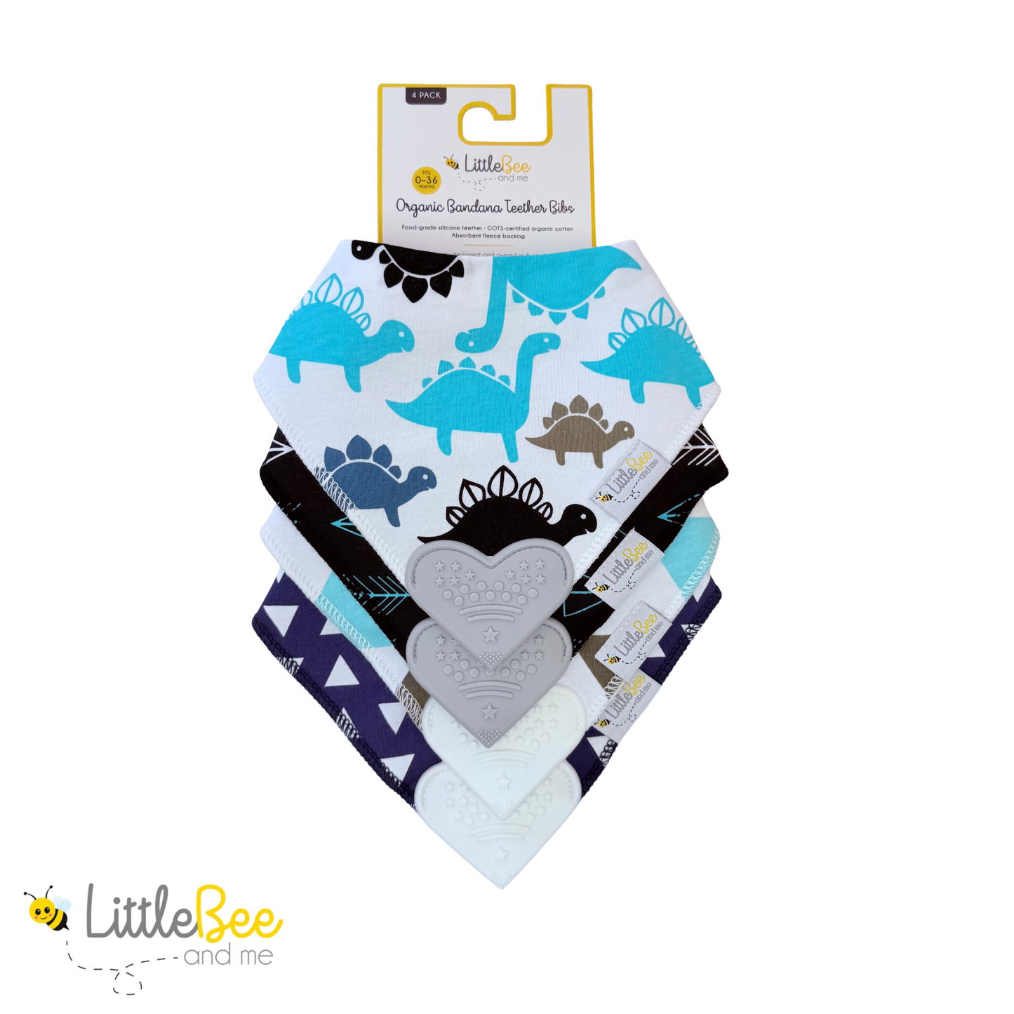 Roar & Explore – Organic Bandana Teether Bibs (Set of 4)