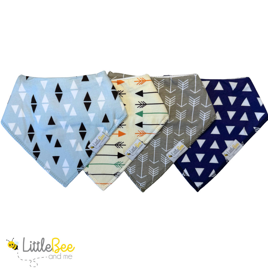Zig & Zag Bandana Bibs - Set of Four - Little Bee & Me 
