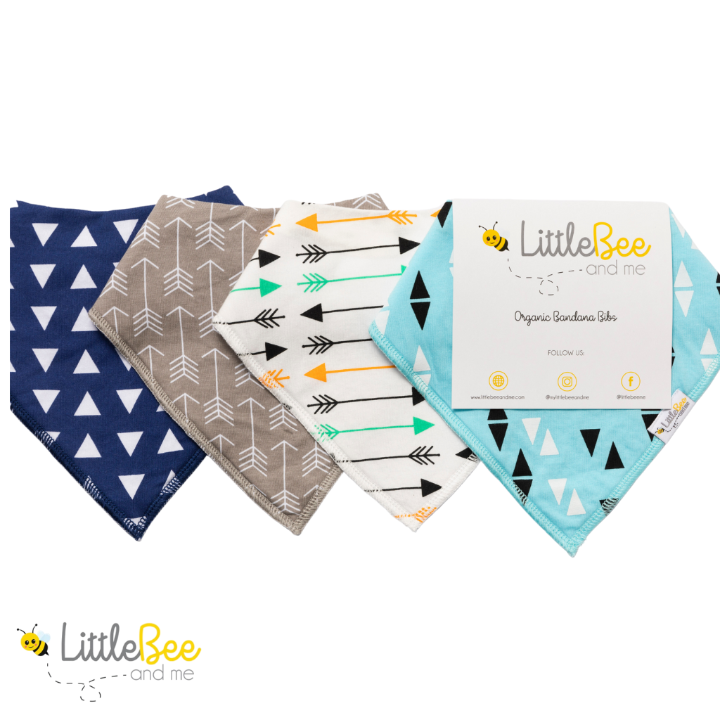 Zig & Zag Bandana Bibs - Set of Four - Little Bee & Me 