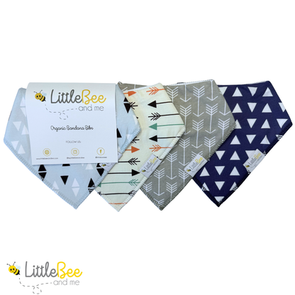 Zig & Zag Bandana Bibs - Set of Four - Little Bee & Me 