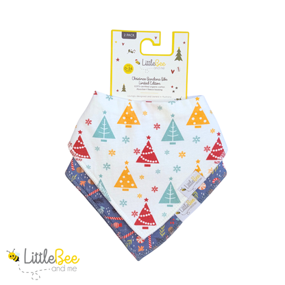 Merry Little Bee – Limited Edition Christmas Bandana Bibs (2-Pack)