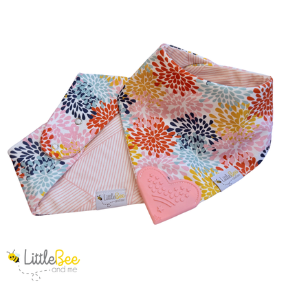 Bloom & Blush – Organic Reversible Teether Bib (Single Bib, 2 Looks)
