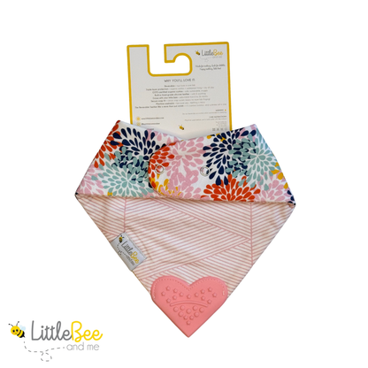 Bloom & Blush – Organic Reversible Teether Bib (Single Bib, 2 Looks)