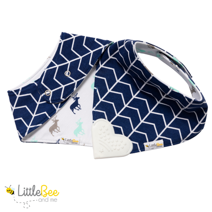 Arrow & Antler – Organic Reversible Teether Bib (Single Bib, 2 Looks)