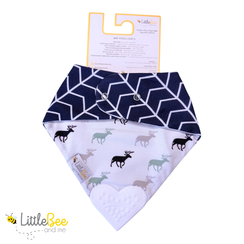 Arrow & Antler – Organic Reversible Teether Bib (Single Bib, 2 Looks)