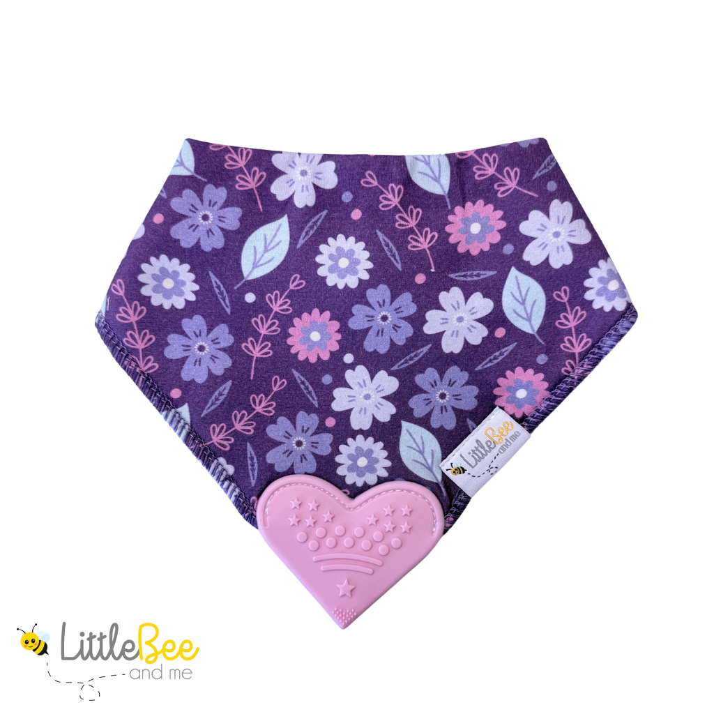 Violet Bliss - Organic Bandana Teether Bibs (Set of 4)