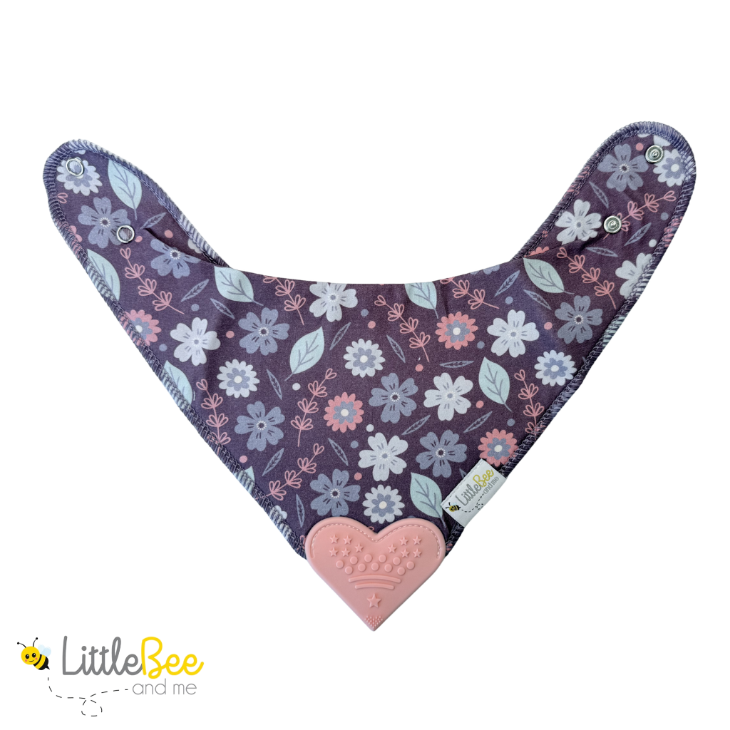 Violet Bliss - Organic Bandana Teether Bibs (Set of 4)