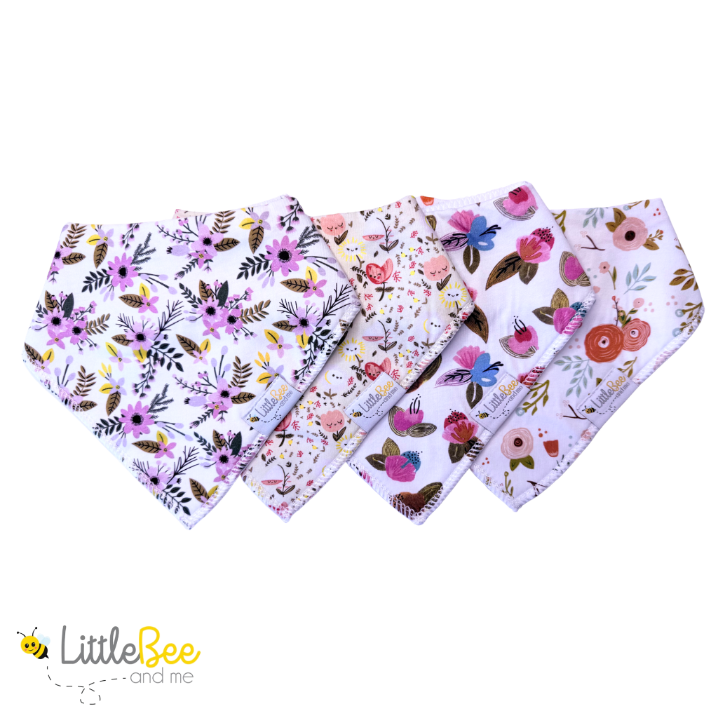 Pretty Posies Bandana Bibs – Set of Four