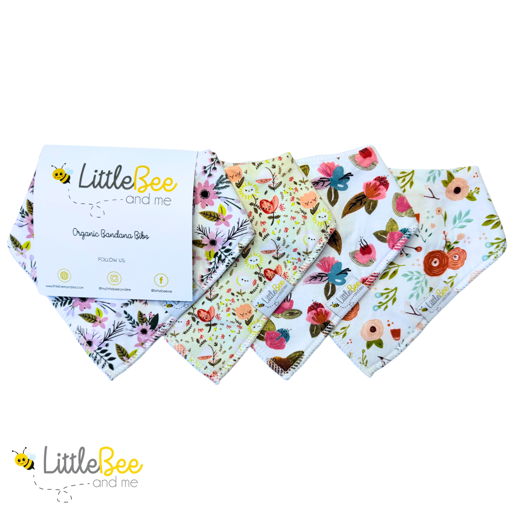 Pretty Posies Bandana Bibs – Set of Four