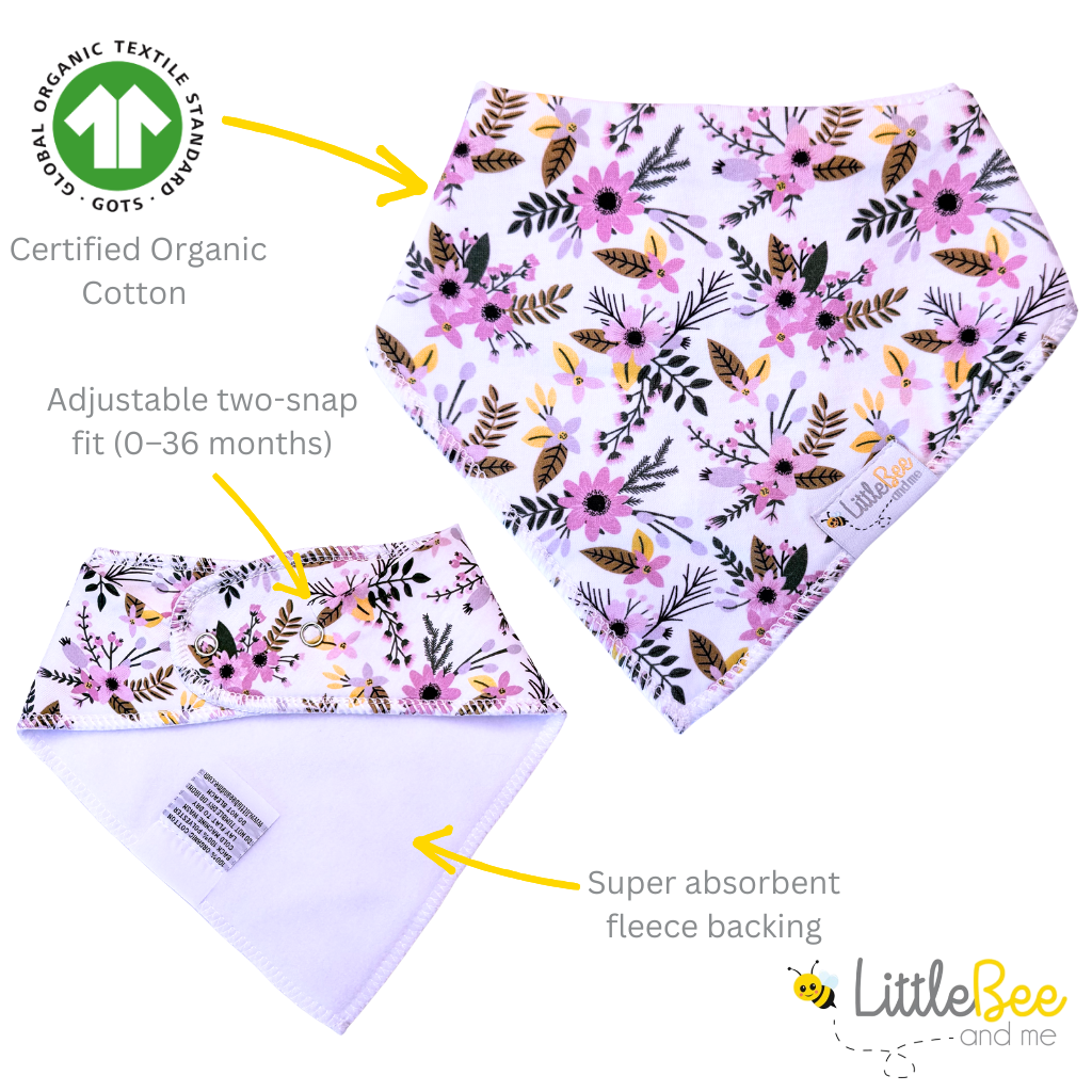 Pretty Posies Bandana Bibs – Set of Four