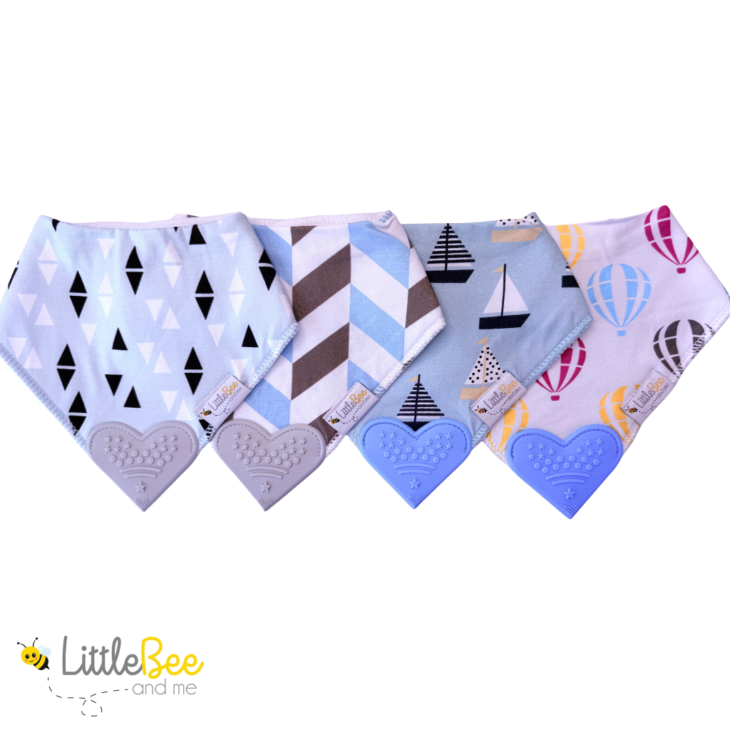 Sail & Sky – Organic Bandana Teether Bibs (Set of 4)