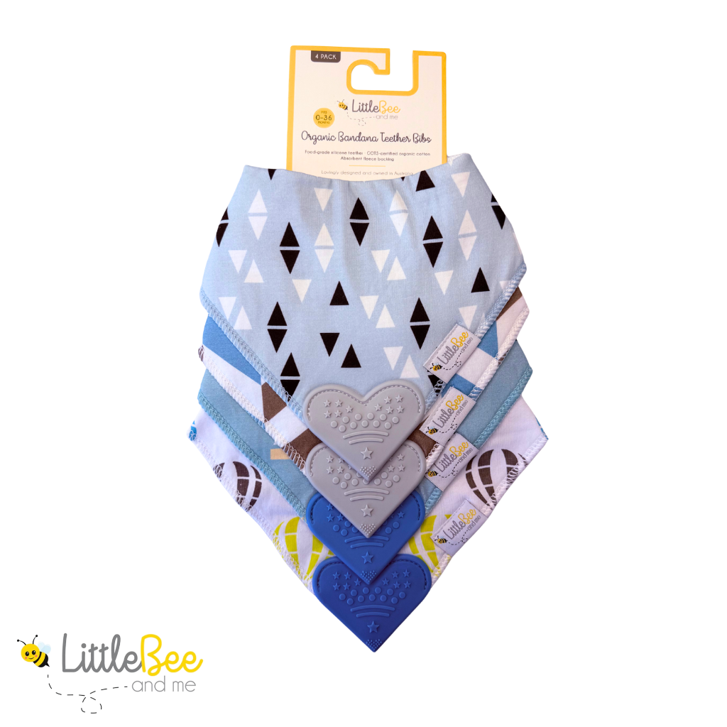 Sail & Sky – Organic Bandana Teether Bibs (Set of 4)