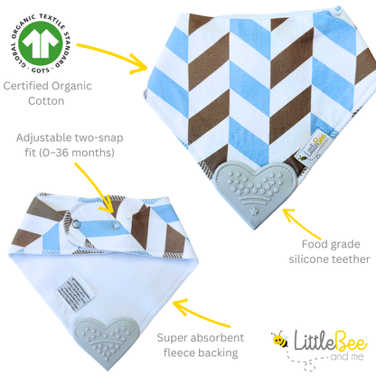 Sail & Sky – Organic Bandana Teether Bibs (Set of 4)