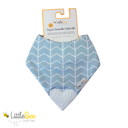 Bee Mint– Organic Reversible Teether Bib (Single Bib, 2 Looks)
