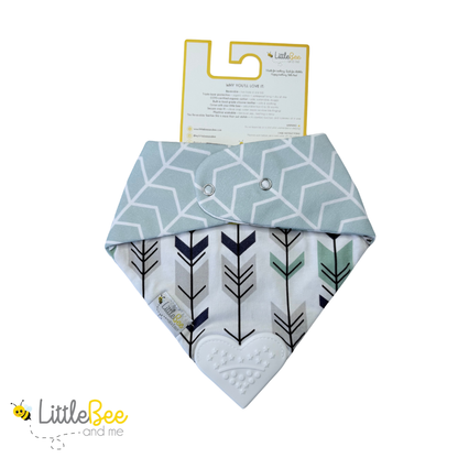 Bee Mint– Organic Reversible Teether Bib (Single Bib, 2 Looks)