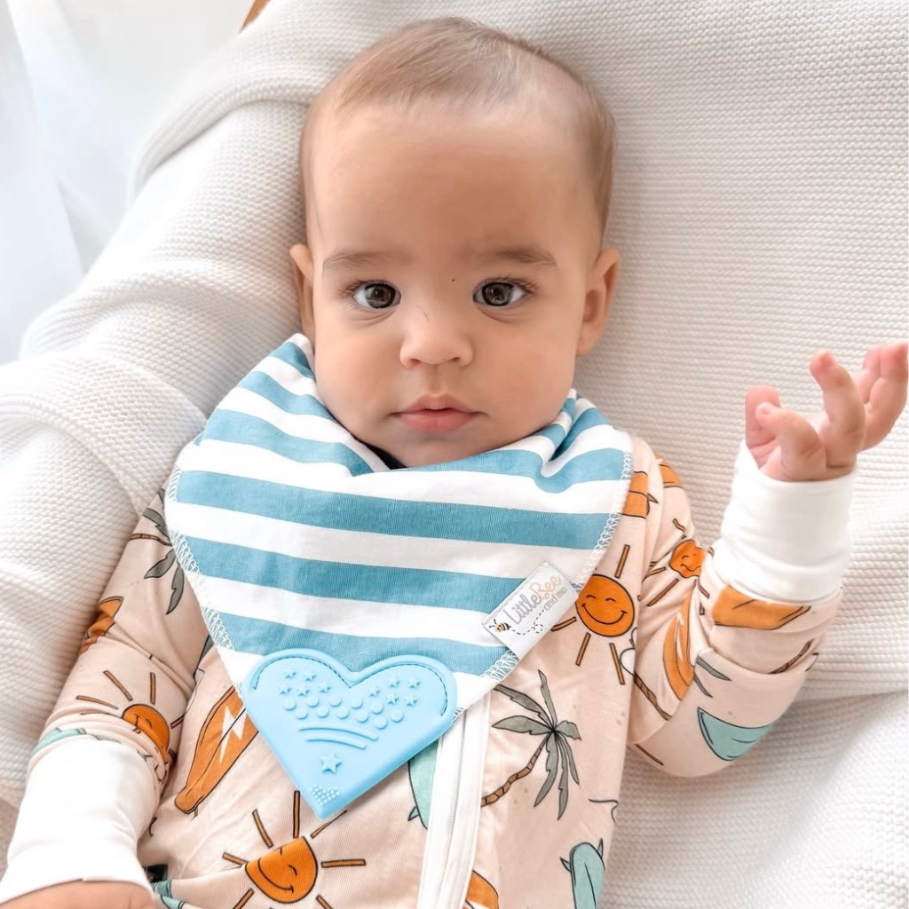 Bumble & Bounce – Organic Bandana Teether Bibs (Set of 4) - Little Bee & Me 