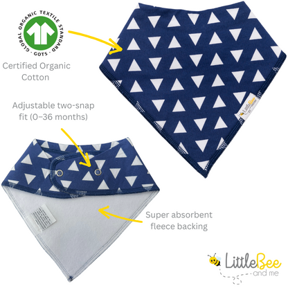 Zig & Zag Bandana Bibs - Set of Four - Little Bee & Me 