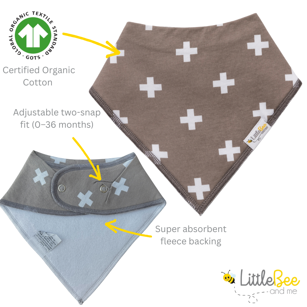 Shades of Monochrome Bandana Bibs - Set of Four - Little Bee & Me 