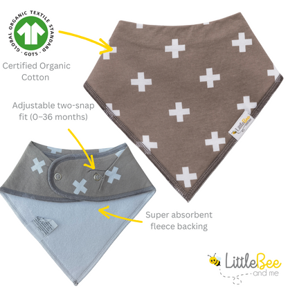 Shades of Monochrome Bandana Bibs - Set of Four - Little Bee & Me 