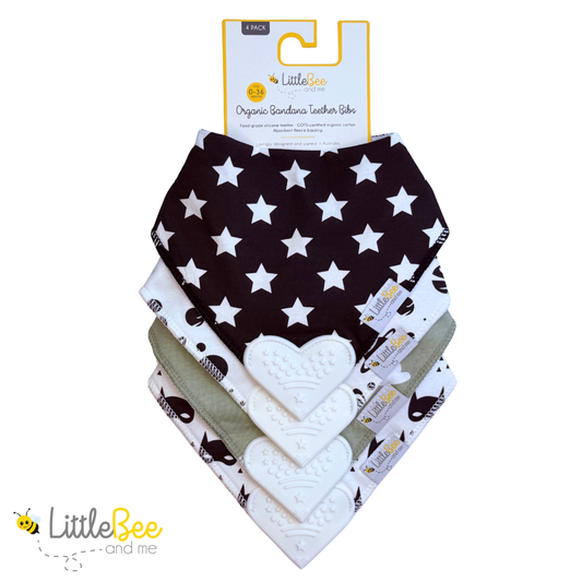 Heroes & Galaxies – Organic Bandana Teether Bibs (Set of 4)