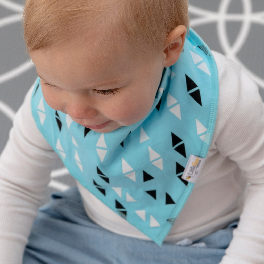 Zig & Zag Bandana Bibs - Set of Four - Little Bee & Me 