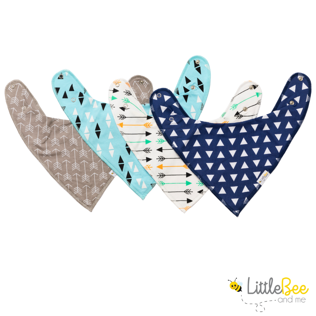 Zig & Zag Bandana Bibs - Set of Four - Little Bee & Me 