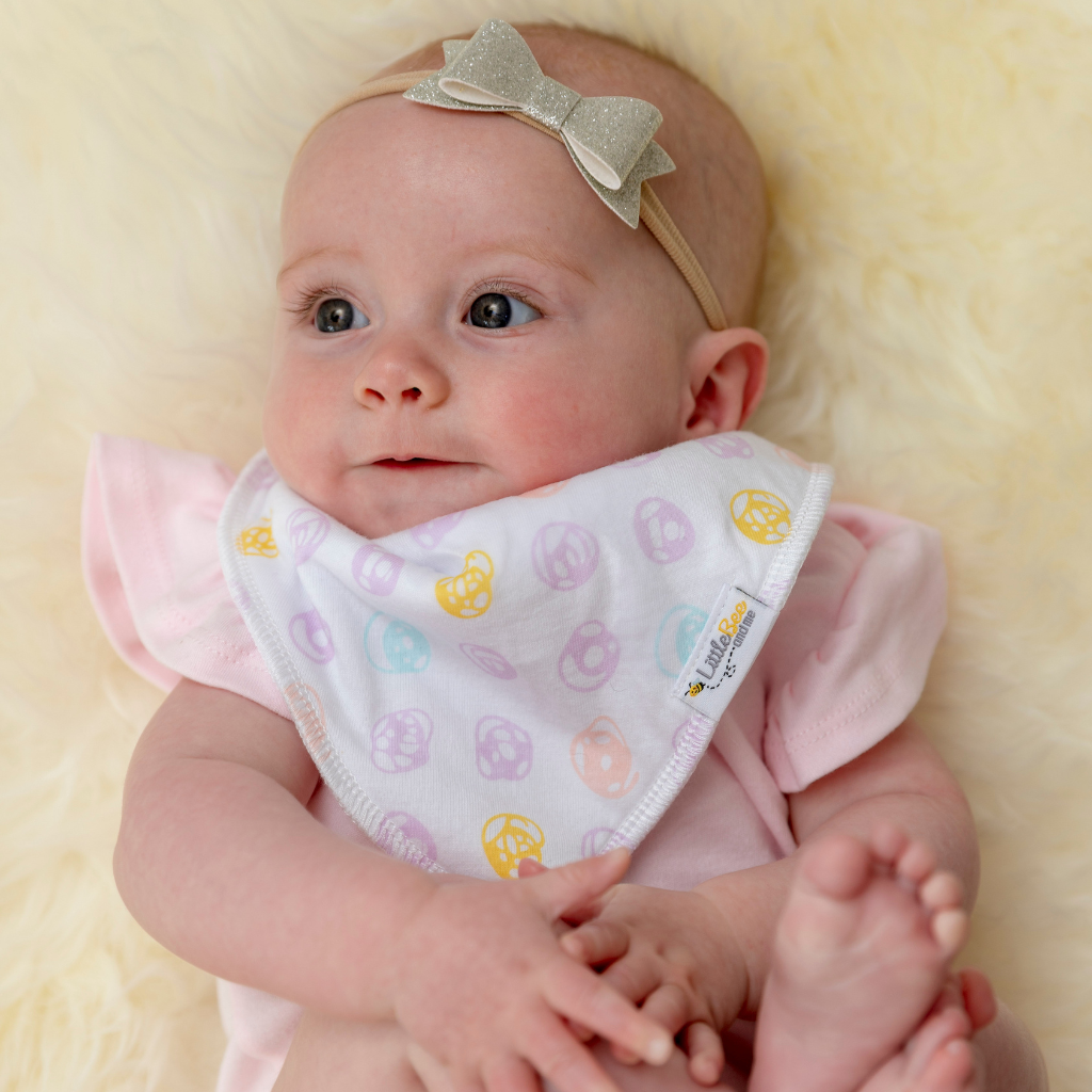 Dots & Blossoms Bandana Bibs - Set of Four - Little Bee & Me 