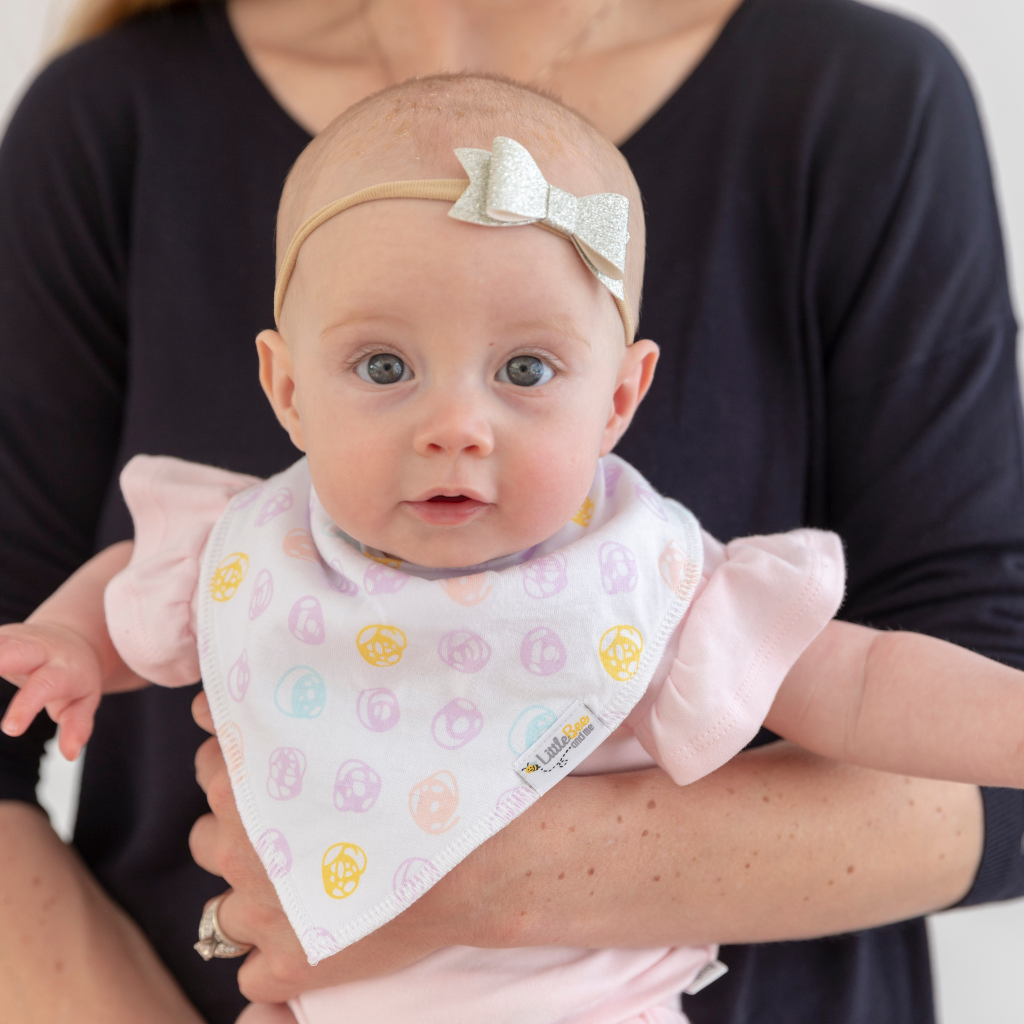 Dots & Blossoms Bandana Bibs - Set of Four - Little Bee & Me 