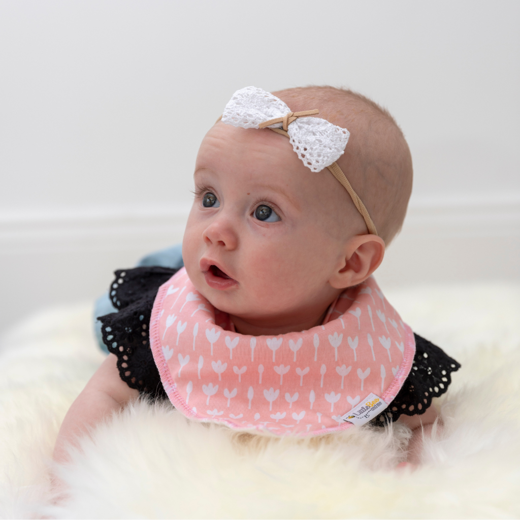 Dots & Blossoms Bandana Bibs - Set of Four - Little Bee & Me 