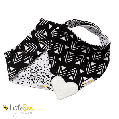 Mono Pop – Organic Reversible Teether Bib (Single Bib, 2 Looks) - Little Bee & Me 