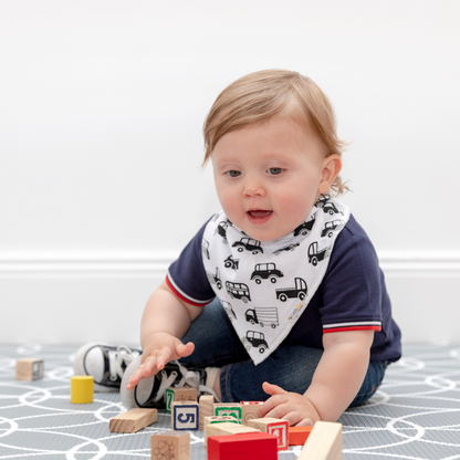 Stars & Cars Bandana Bibs - Set of Four - Little Bee & Me 