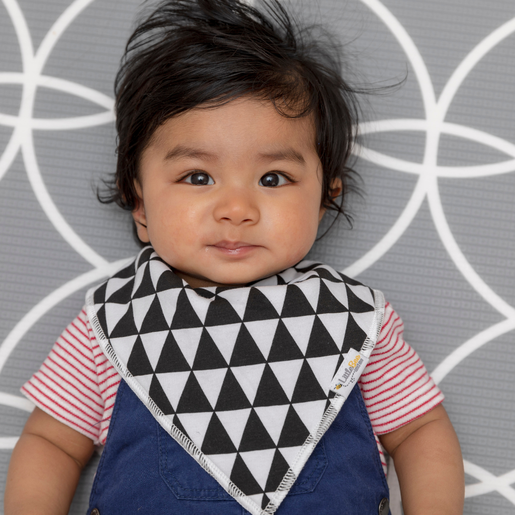 Shades of Monochrome Bandana Bibs - Set of Four - Little Bee & Me 