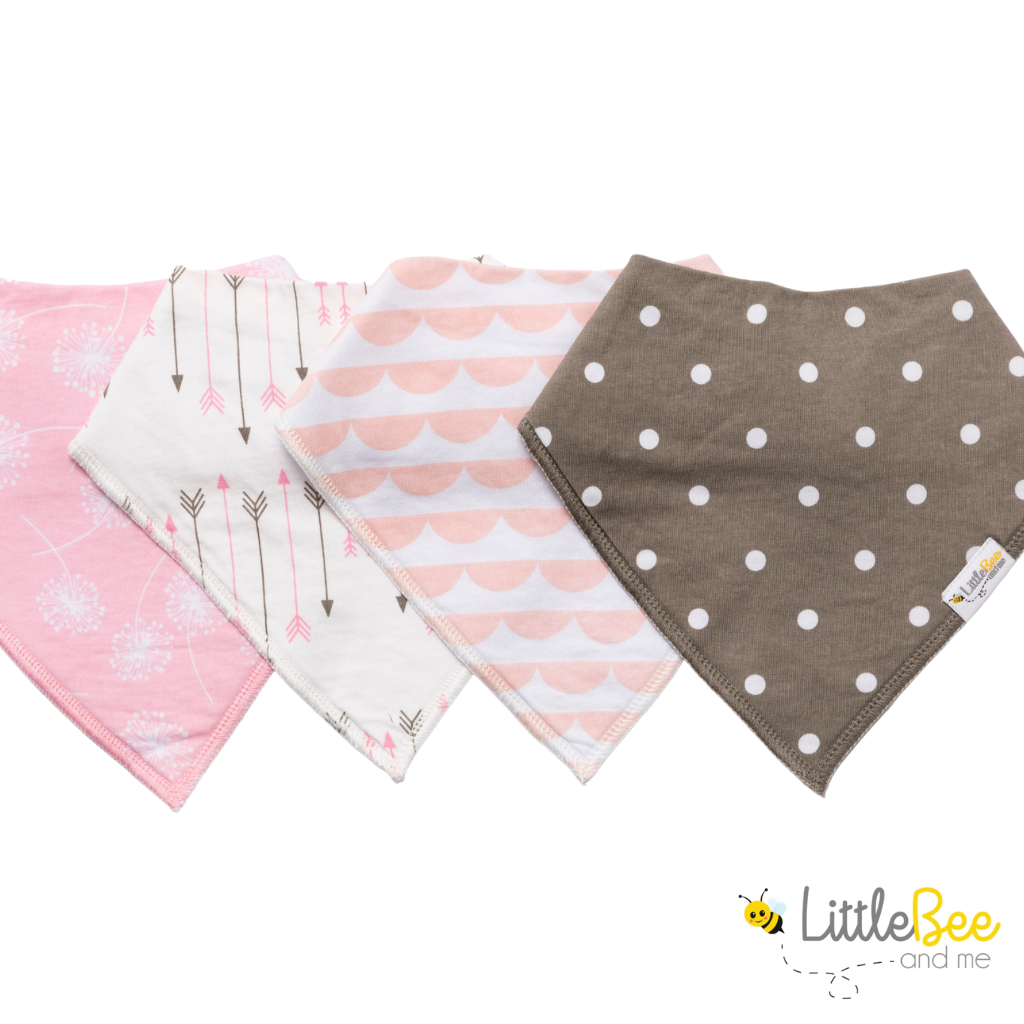 Spring Dandelions Bandana Bibs - Set of Four - Little Bee & Me 