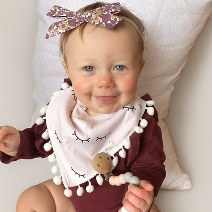 Sleepy Bee - Pom Pom Bandana Bib - Little Bee & Me 