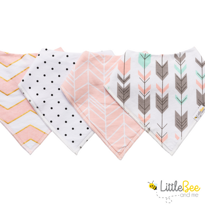 Pink Blush Bandana Bibs - Set of Four - Little Bee & Me 