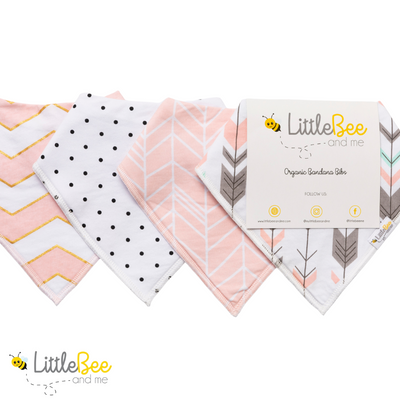 Pink Blush Bandana Bibs - Set of Four - Little Bee & Me 