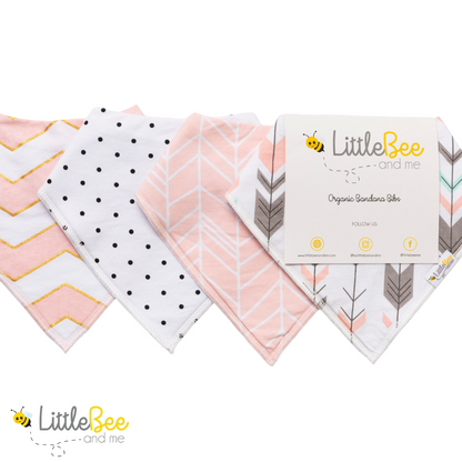 Pink Blush Bandana Bibs - Set of Four - Little Bee & Me 