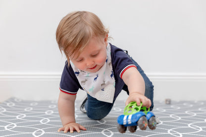 Organic Chew Reversible Bib Bee - Navy Deers - Little Bee & Me 